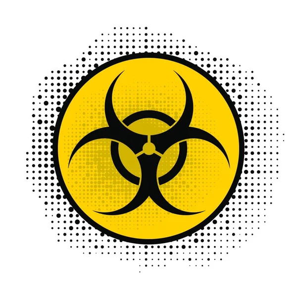 小心白色背景下孤立的生物危害标志 国际危险符号 病毒的警告图标 — 图库矢量图片