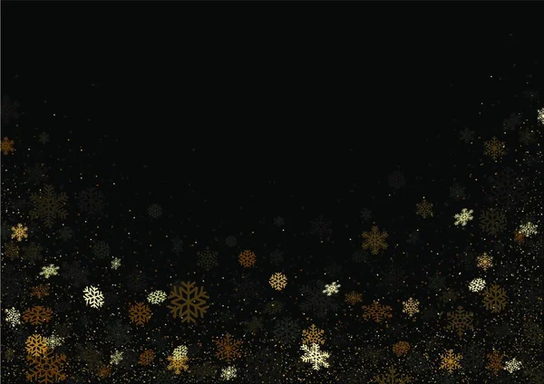 背景色の雪が降る黒い背景 クリスマスの挨拶などのためのグラフィックデザイン ベクトル — ストックベクタ