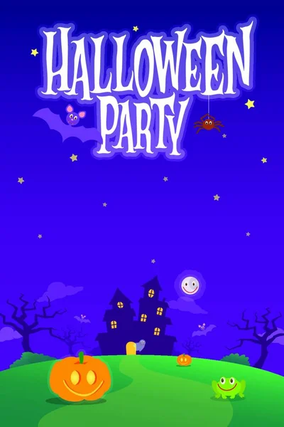 Fête Halloween Fond Drôle Pour Affiche Flyer Illustration Vectorielle Bande — Image vectorielle