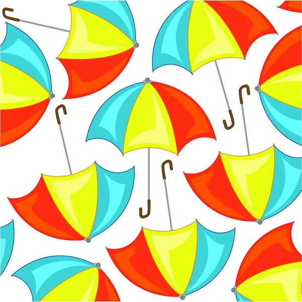 Varicoloured Umbrella Pattern White Background Insulated — Stockový vektor