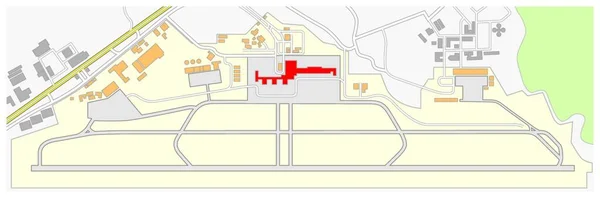 Plano Chão Colorido Aeroporto Fictício —  Vetores de Stock