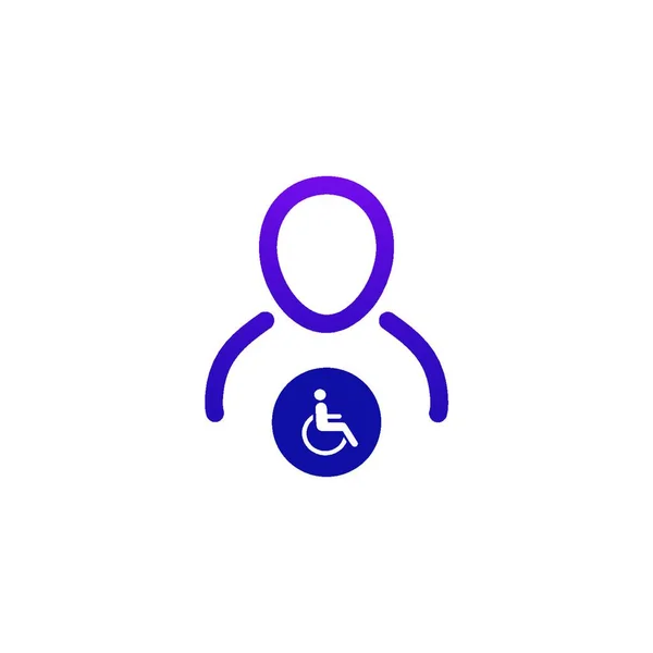 Иконка Пользователя Инвалидной Коляской Векторная Иллюстрация Белом Фоне — стоковый вектор