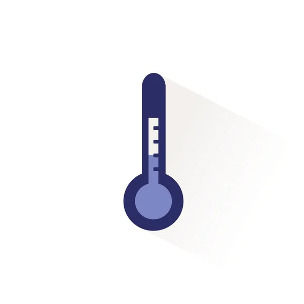 Termometro Tempo Icona Colori Con Ombra Illustrazione Vettoriale Piatto — Vettoriale Stock