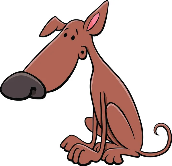 Cartoon Illustratie Van Grappige Bruine Hond Puppy Comic Animal Character — Stockvector