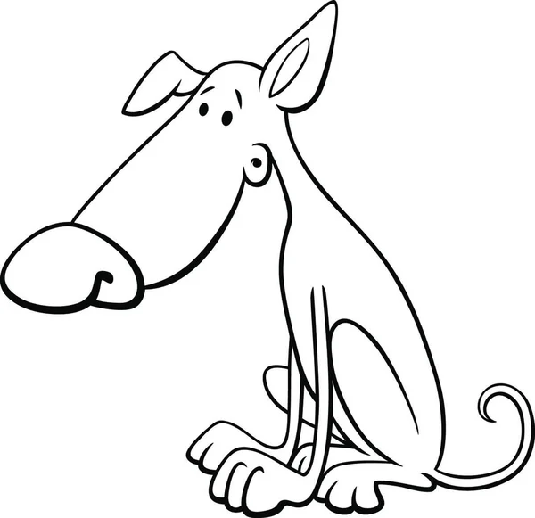 黑白相间的滑稽狗或小狗漫画动物人物形象图片说明 — 图库矢量图片