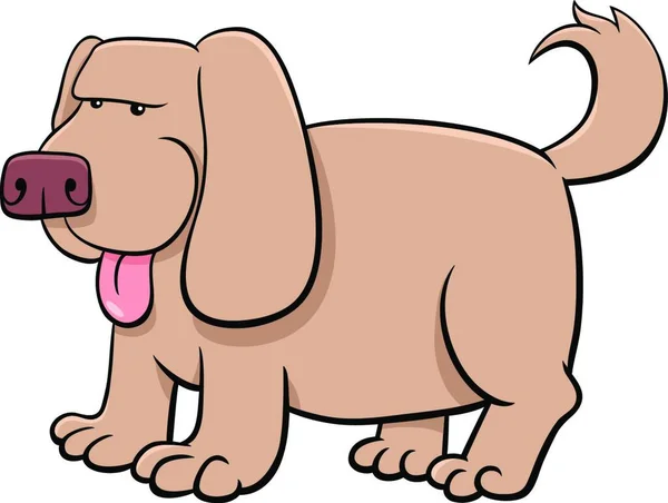 Cartoon Illustration Des Lustigen Beigen Hundes Comic Animal Charakter — Stockvektor