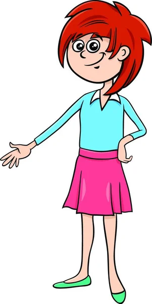Карикатура Комического Персонажа Элеоноры Девочки Подростка — стоковый вектор
