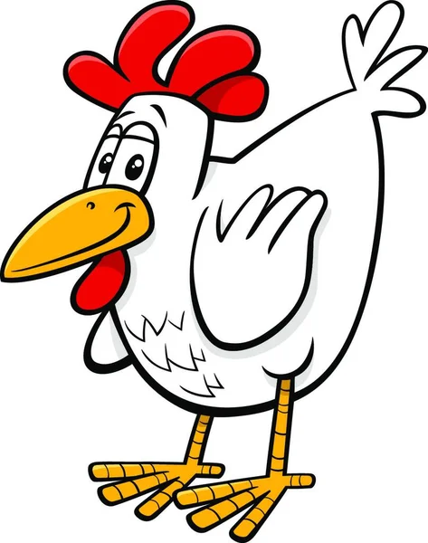 Cartoon Illustration Comic Hen Chicken Farm Bird Animal Character — Stockový vektor