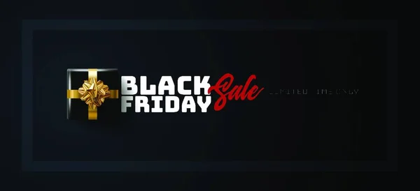 Black Friday Seasonal Sale Banner Design Template Elements Layered Separately — Stock Vector