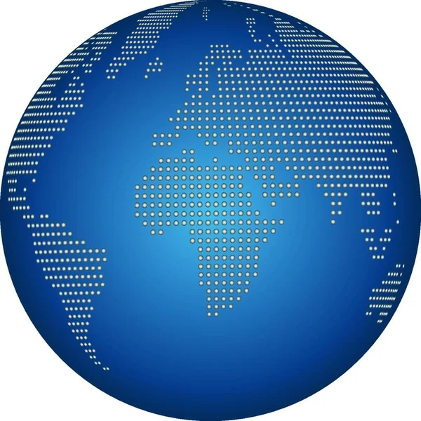 Ziemia Kula Globe Logo Kropki Logo Mapa Świata — Wektor stockowy