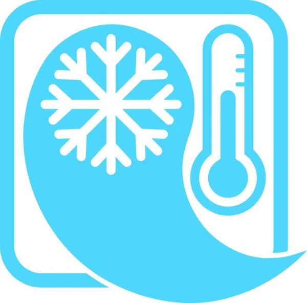 Drop Snowflake Thermometer Air Conditioning Temperature Logo — Stock Vector