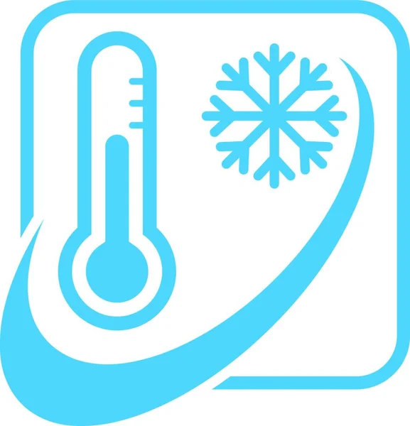 Termômetro Floco Neve Temperatura Condicionado Logotipo — Vetor de Stock