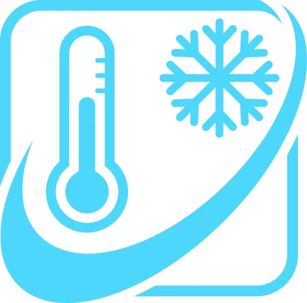 Thermometer Und Schneeflocke Temperatur Klimaanlage Logo — Stockvektor