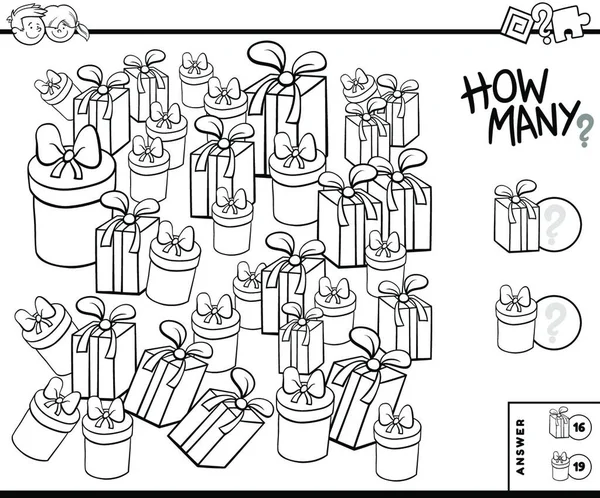 Sort Hvid Illustration Pædagogisk Optælling Spil Børn Med Robot Tegn ...