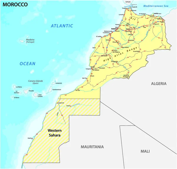 Marokkói Királyság Térképe — Stock Vector