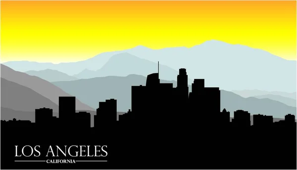 Los Angeles Kalifornia Panorama Górami Liternictwo — Wektor stockowy