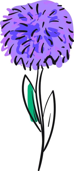 Проста Фіолетова Квітка Векторні Ілюстрації Білому Тлі — стоковий вектор