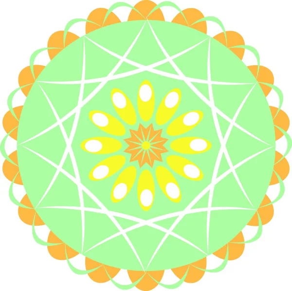 Beautiful Relaxing Mandala Designed Spiritual Practices Vector Color Drawing Illustration — Stock Vector