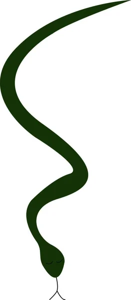 Trujący Zielony Wąż Kolor Jest Sowy Jego Rozwiane Język Wektor — Wektor stockowy