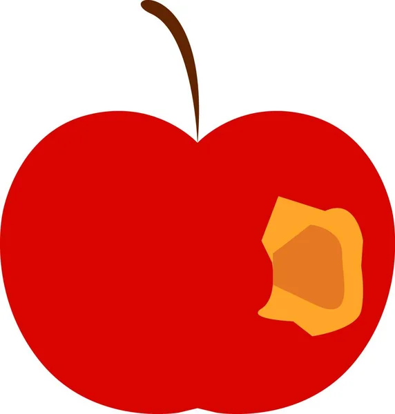 Une Pomme Avec Dessin Une Illustration Couleur Vectorielle Grande Morsure — Image vectorielle