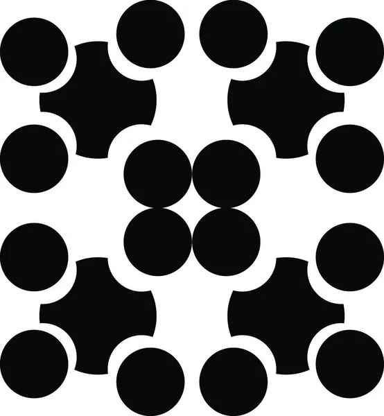 Изображение Больших Черных Кругов Изогнутых Плюс Знак Векторного Цвета Рисунка — стоковый вектор