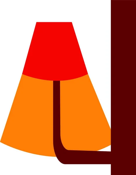 Czerwona Lampa Brązowym Stojaku Który Świeci Rysunek Lub Ilustracja Kolor — Wektor stockowy