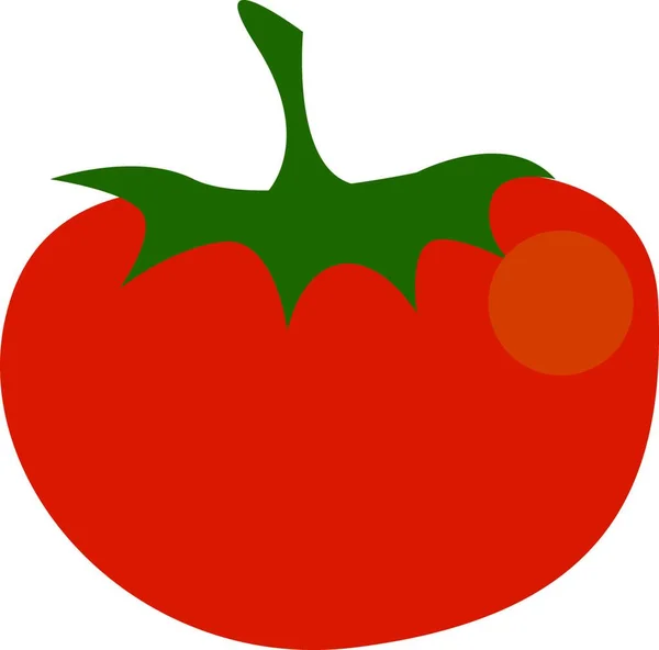 Una Fruta Color Rojo Que Asemeja Dibujo Ilustración Color Vector — Vector de stock