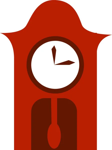 Reloj Pared Marrón Con Dibujo Ilustración Color Vectores Péndulo — Vector de stock