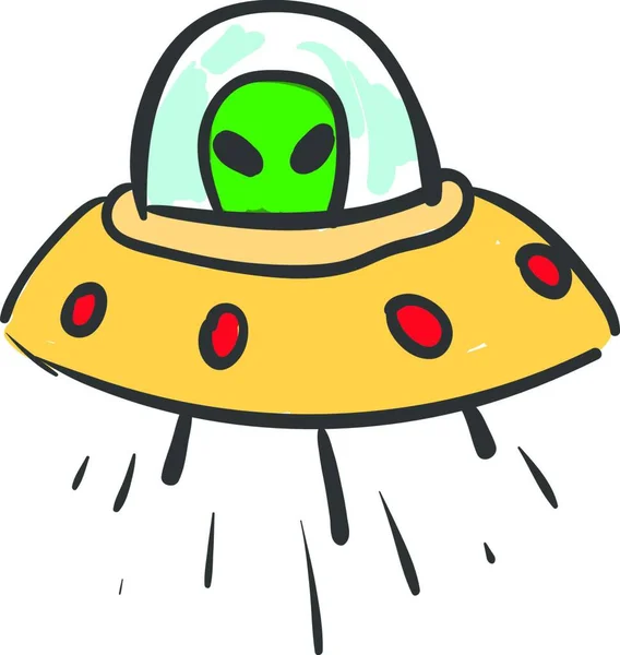 Ufo แสงส แดงและเอเล ยนส ยวภายใน เวกเตอร ภาพวาดส อภาพประกอบ — ภาพเวกเตอร์สต็อก