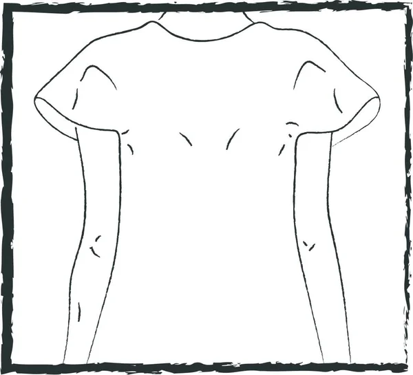Esboço Desenho Cor Vetorial Tshirt Ilustração —  Vetores de Stock