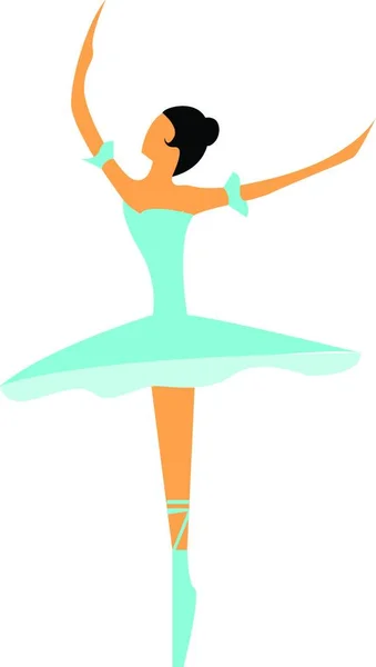 Una Bailarina Dama Con Vestido Zapato Bailarina Azul Dibujos Animados — Archivo Imágenes Vectoriales