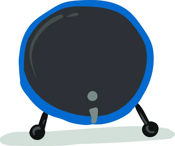 Blue Bass Drum Gray Batter Head Gray Shadow Vector Color — Stock Vector