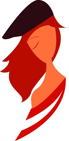 Illustration Woman Red Cap — Stock Vector
