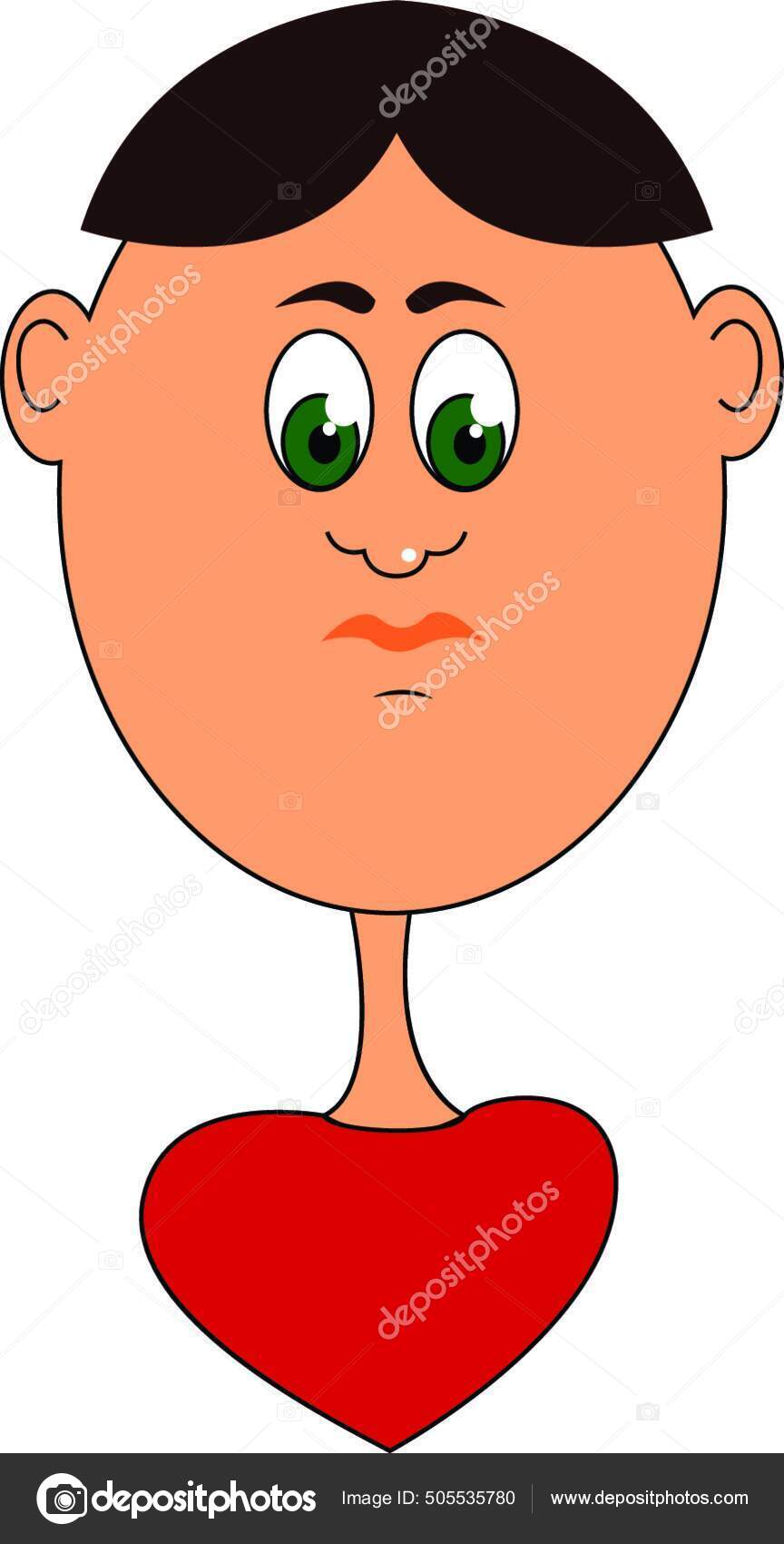 Image vectorielle Dessin Animé Drôle Garçon Avec Coeur Forme D'yeux Rouges  Corps par ©PantherMediaSeller - 505535780, image size:864x1700