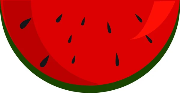 Scheibe Frische Wassermelone Illustration Druckvektor Auf Weißem Hintergrund — Stockvektor