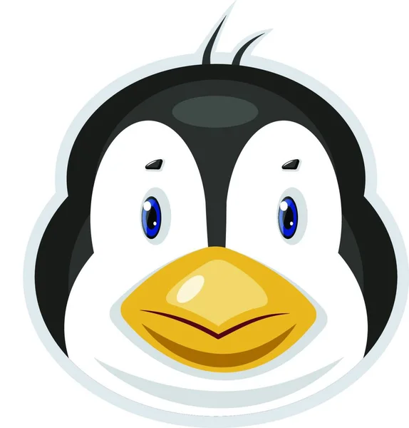 Pingvin Kék Szemekkel Illusztráció Vektor Fehér Háttér — Stock Vector