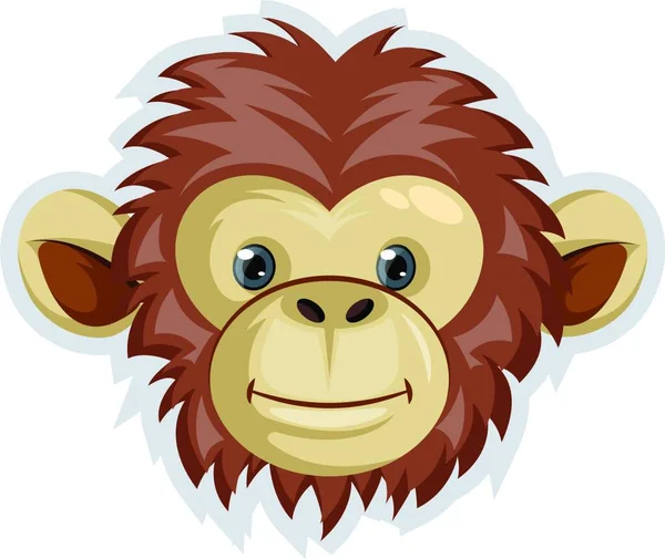 Affe Mit Großen Ohren Illustration Vektor Auf Weißem Hintergrund — Stockvektor