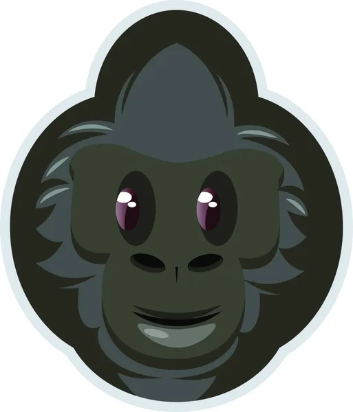 Gorilla Met Roodachtige Ogen Illustratie Vector Witte Achtergrond — Stockvector