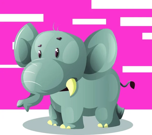 Lindo Elefante Ilustración Vector Sobre Fondo Blanco — Archivo Imágenes Vectoriales