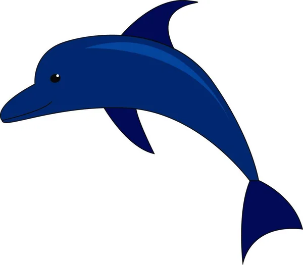 Ilustracja Wektorowa Niebieskiego Delfina Białym Tle — Wektor stockowy