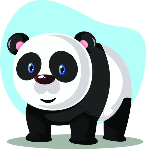 Panda Besar Dengan Mata Biru Ilustrasi Vektor Dengan Latar Belakang - Stok Vektor