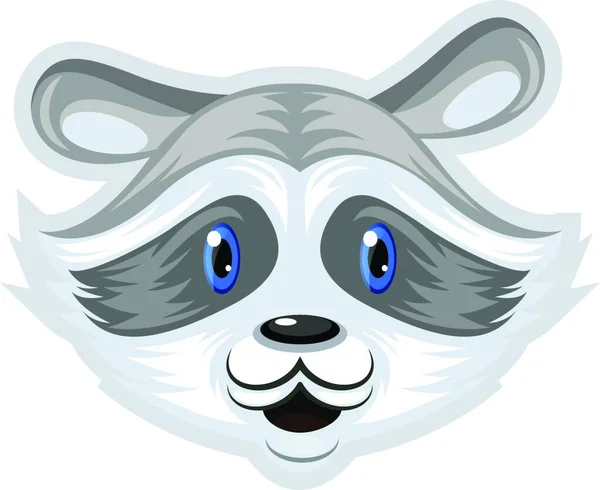 蓝眼睛的浣熊 白色背景上的矢量 — 图库矢量图片