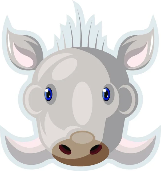 Porc Sauvage Avec Grandes Crocs Illustration Vecteur Sur Fond Blanc — Image vectorielle