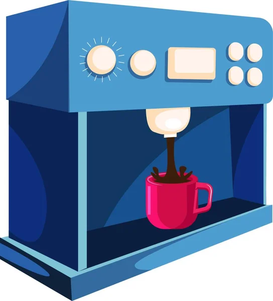 Kávéfőző Egy Csésze Teával Egy Bögre Eszpresszóval Vektor Illusztráció — Stock Vector