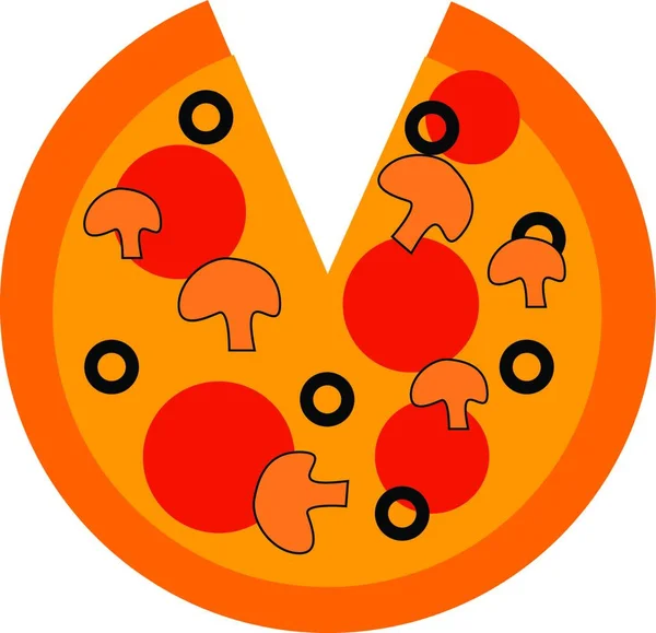 Kousek Italského Koláče Zvaného Pizza Nejrůznějšími Vektorovými Barvami Nebo Ilustrace — Stockový vektor