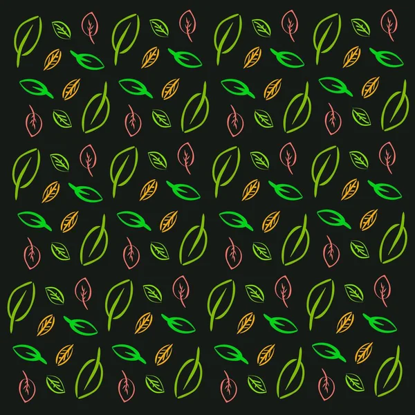 深绿色纹理与五颜六色的叶子和白色的框架 — 图库矢量图片