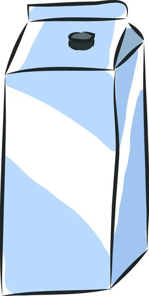 白い背景に牛乳のカートンボックスのシンプルなベクトルイラスト — ストックベクタ