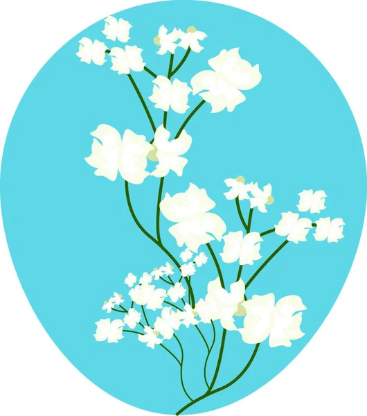 Векторна Ілюстрація Білих Квітів Гіпсофіли Білому Тлі — стоковий вектор