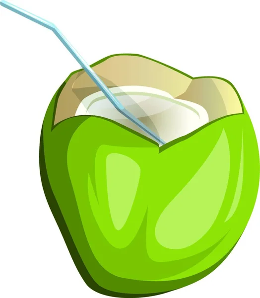 Noix Coco Découpée Avec Une Illustration Vectorielle Fruits Dessin Animé — Image vectorielle