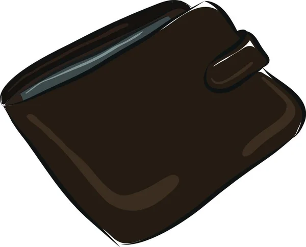 白い背景に暗い茶色の男の財布のベクトルイラスト — ストックベクタ